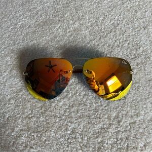 Quay Australia Aviator Metallic Sunglasses